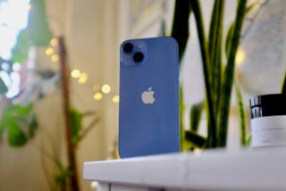 The iPhone 14 in blue